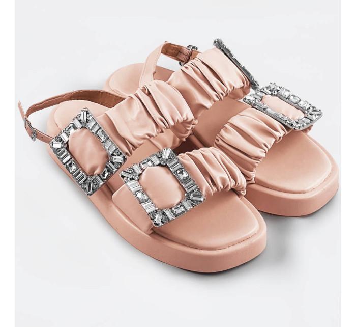 Béžové dámské sandály se zirkony model 17352412 - Mix Feel