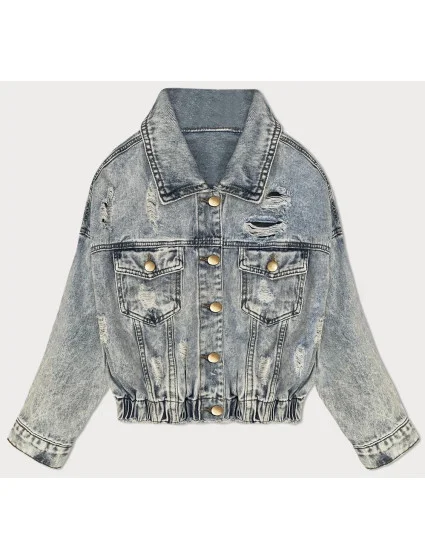 Světle modrá volná dámská bunda s model 20185249 - NEW STUDIO