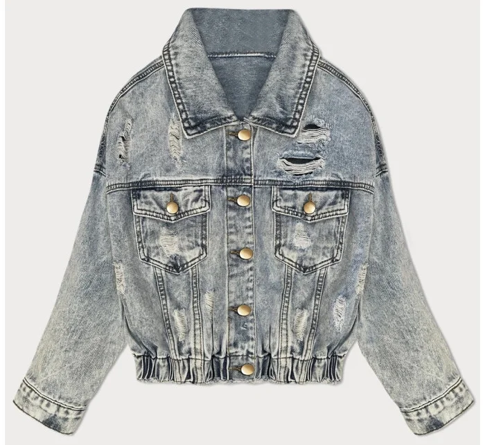 Světle modrá volná dámská bunda s model 20185249 - NEW STUDIO