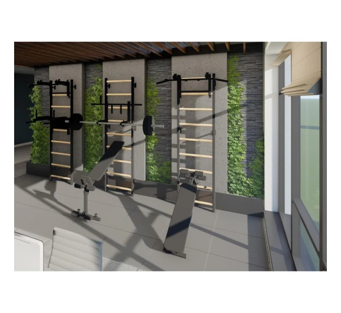 GYMNASTICKÝ ŽEBŘÍK S NASTAVITELNOU TYČÍ A ZÁBRADLÍM BENCHK 732B