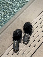 Zazoo 40381 Dámské Kožené Pantofle Na Plochém Podpatku Černé