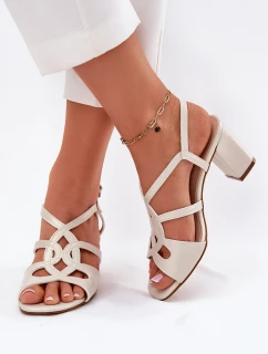 Dámské Sandály Na Podpatku Sergio Leone SK884 Perlové