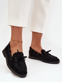 Polobotky Dámské Ploché S Šněrováním Černé model 21709691 - Boto