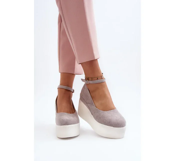 Dámské espadrilky na klínově šedé Malla