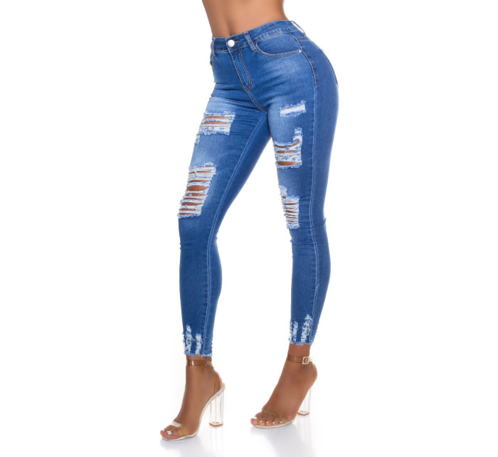 Sexy roztrhané džíny s vysokým pasem