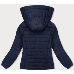 Tmavě modrá dámská prošívaná bunda s kapucí model 18930910 - J.STYLE