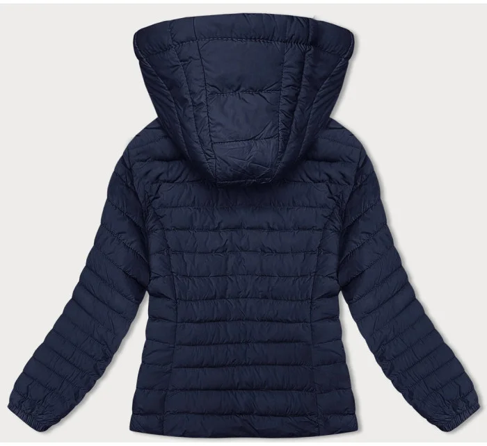 Tmavě modrá dámská prošívaná bunda s kapucí (16M9103-215)