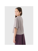 Dívčí oversize crop top s potiskem 4F 4FJRSS25TTSHF2587-83S Dívčí oversize crop top s potiskem 4F 4FJRSS25TTSHF2587-83S