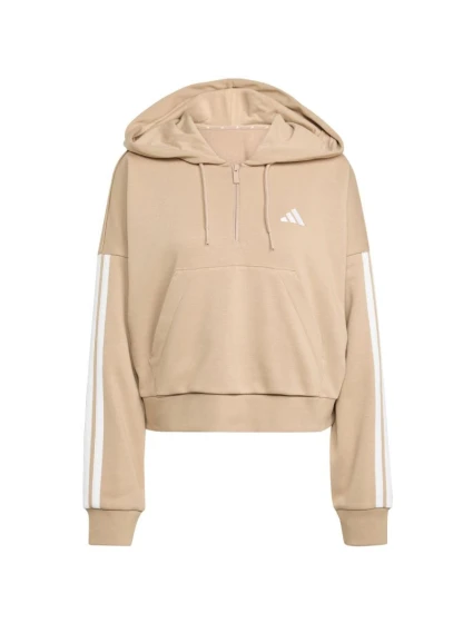 Dámská mikina s kapucí Essentials French Terry Quarter Zip beige model 21730224 - ADIDAS Dámská mikina s kapucí Essentials French Terry Quarter Zip beige model 21730224 - ADIDAS