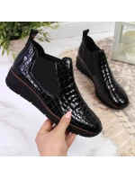 Kožené boty z hadí kůže Rieker W R474 černé Kožené boty z hadí kůže Rieker W R474 černé