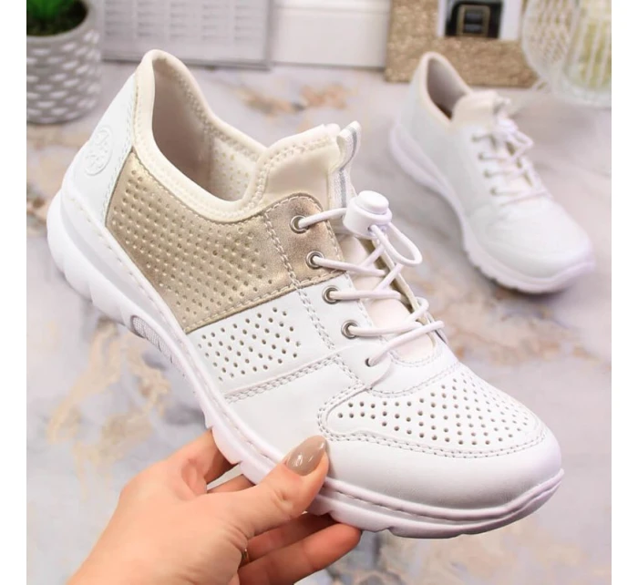 Pohodlná polobotka W model 22033528 bílá - Rieker