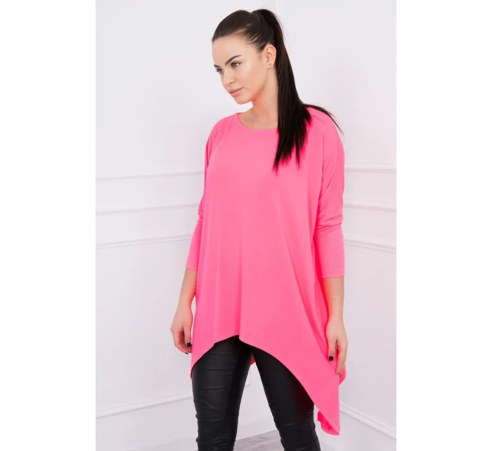 Oversize halenka růžová neonová