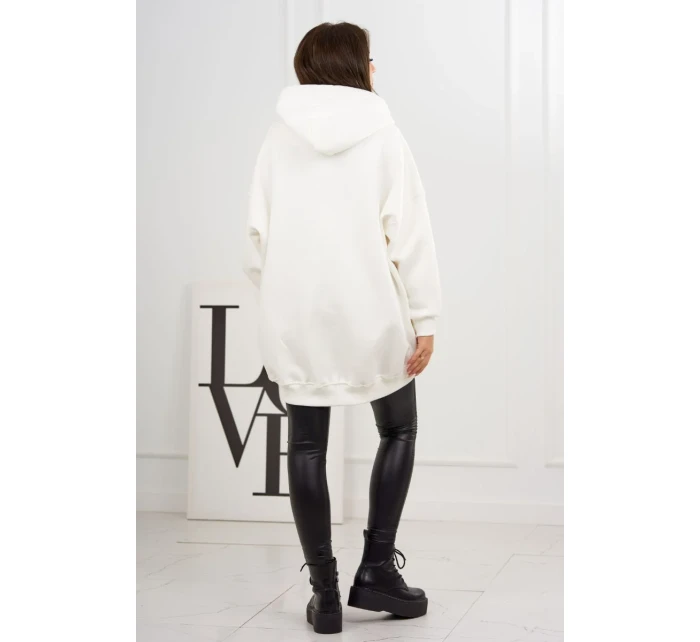 Zateplená mikina s model 19049176 motivem ecru - K-Fashion Zateplená mikina s model 19049176 motivem ecru - K-Fashion