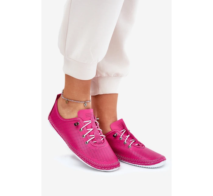 Dámské Kožené Polobotky Z Přírodní Kůže model 21691726 Růžové - Artiker