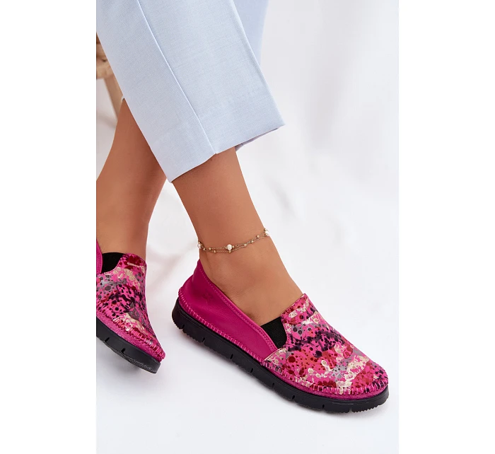 Dámské nazouvací kožené polobotky Maciejka 03512-73 Fuksie