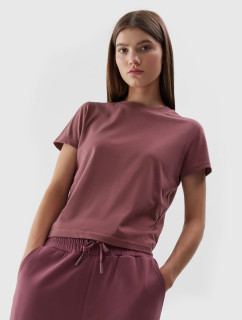Dámské tričko z organické bavlny 4FWAW23TTSHF1169-60S burgundy - 4F
