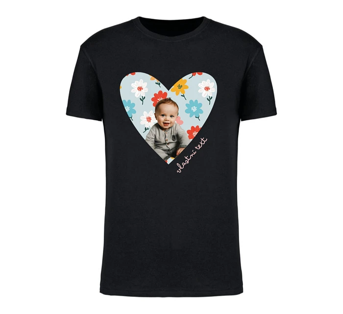 Personalizované pánské tričko s výřezem fotky na podkladu