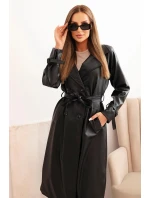 Dámský kabát z eko kůže 4467 Černá - K-Fashion Dámský kabát z eko kůže 4467 Černá - K-Fashion