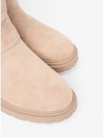 Originální Jasnobeżowy dámské kotníčkové boty na plochém podpatku Originální Jasnobeżowy dámské kotníčkové boty na plochém podpatku