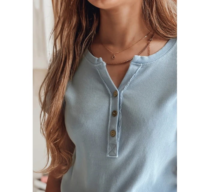 Dámská žebrovaná halenka KISS LOOK modrá FashionStreet RY2835