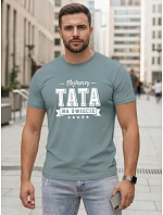 Tshirt męski z nadrukiem dla bawełniany petrol model 22217732 - FashionStreet