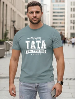 Tshirt męski z nadrukiem dla bawełniany petrol model 22217732 - FashionStreet