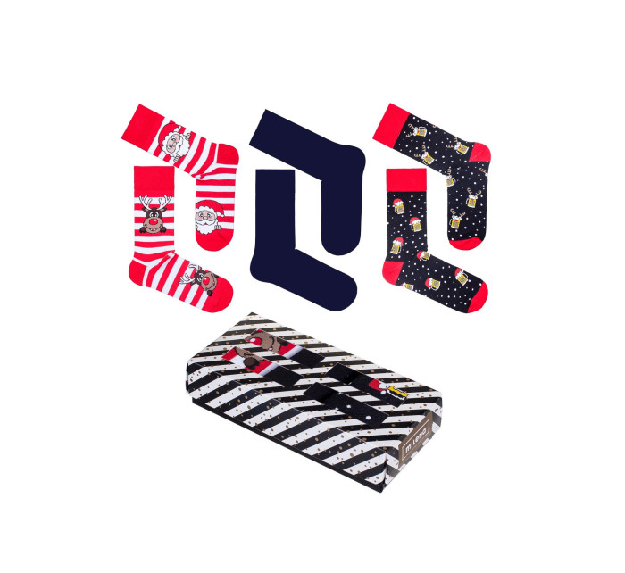 Pánské ponožky Milena Vánoční sada v krabičce A'3 38-46