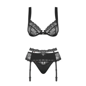 Erotická souprava Heartina set black - OBSESSIVE Erotická souprava Heartina set black - OBSESSIVE