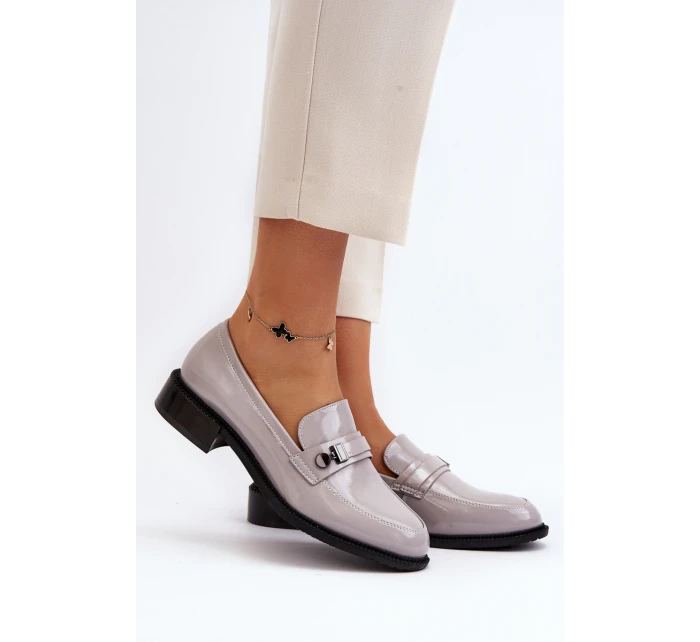 Dámské lakované mokasíny šedé Nerilaja Dámské lakované mokasíny šedé Nerilaja