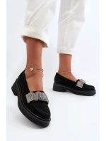 model 21652546 Dámské semišové mokasíny s ozdobným páskem Černé - Zazoo model 21652546 Dámské semišové mokasíny s ozdobným páskem Černé - Zazoo