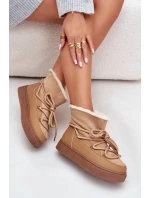 Dámské Sněhule Na Platformě Zateplené Kožíškem Camel model 21679641 - Boto Dámské Sněhule Na Platformě Zateplené Kožíškem Camel model 21679641 - Boto