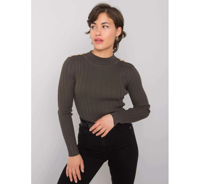 Jumper EM SW MCY02213.91 tmavá khaki