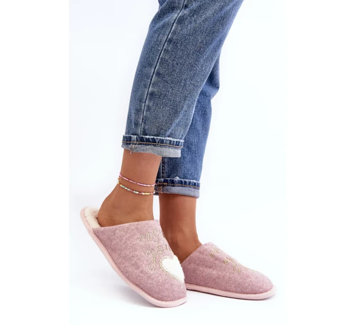 Dámské klasické zateplené pantofle Pink Mabira Dámské klasické zateplené pantofle Pink Mabira