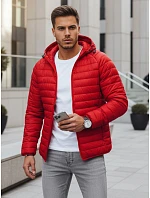 Pánská přechodná prošívaná bunda červená FashionStreet TX4417