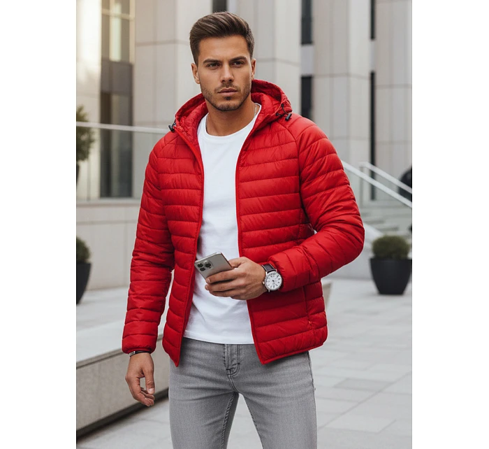 Pánská přechodná prošívaná bunda červená FashionStreet TX4417