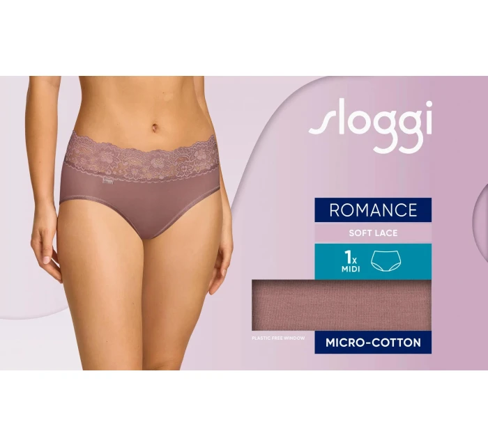 Dámské kalhotky Romance Midi - BROWN - hnědé 1141 - SLOGGI