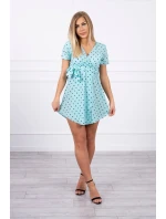 Mátové puntíkované šaty