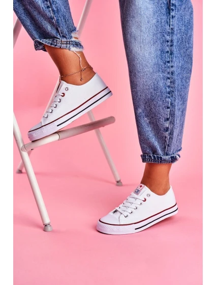Dámské Klasické Tenisky Bílé S červeným model 21527834 - Boto Dámské Klasické Tenisky Bílé S červeným model 21527834 - Boto