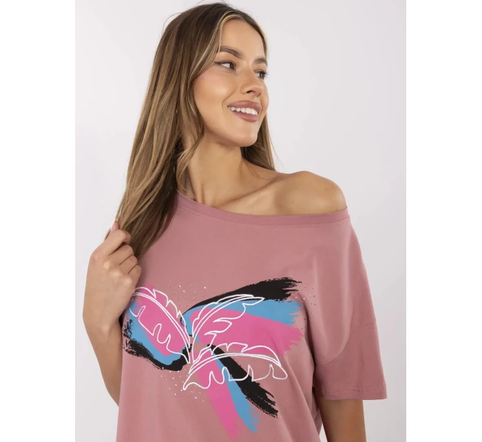 T shirt CLM TS model 21121840 ciemny różowy - FPrice