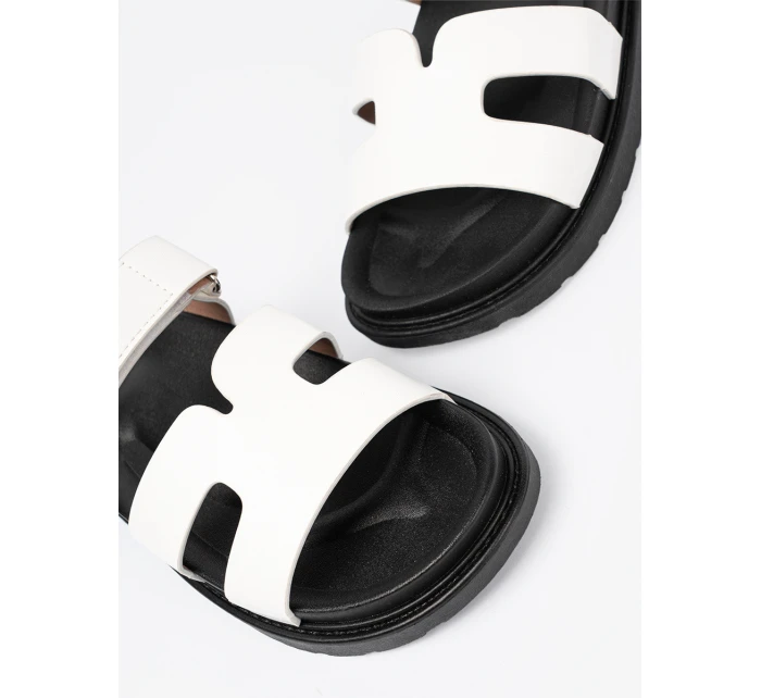 Módní nazouváky bílé dámské platforma Módní nazouváky bílé dámské platforma