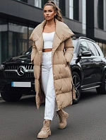 Dámský prošívaný kabát FAVI camel FashionStreet TY3091