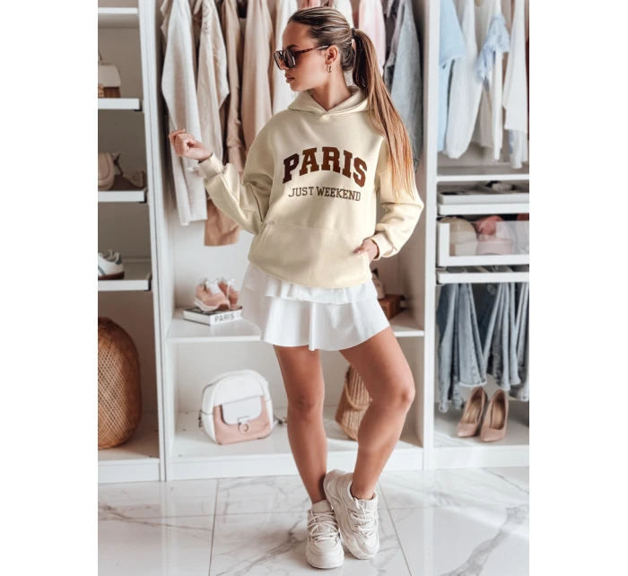 Dámská oversize mikina PARISSIA béžová FashionStreet BY1457