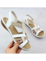 Pohodlné dámské nazouvací sandály bílé model 21904731 - Rieker