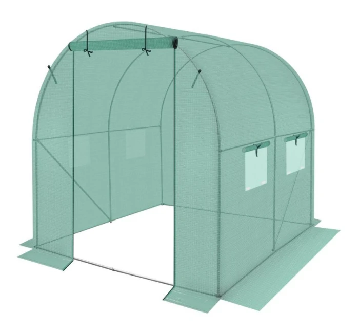 ZAHRADNÍ TUNEL 200x200x200 cm PE KONSTRUKCE ZELENÁ OCEL