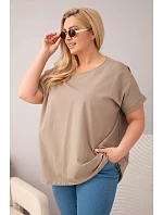 Dámská bavlněná halenka Plus Size s krátkým rukávem fango
