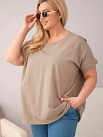 Dámská bavlněná halenka Plus Size s krátkým rukávem fango