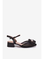 Dámské sandály na klínku s ozdobným detailem Černé Vionessa Dámské sandály na klínku s ozdobným detailem Černé Vionessa