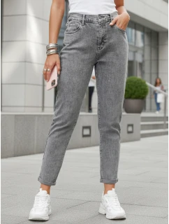 Dámské džíny mom fit s vysokým pasem šedé FashionStreet UY2894