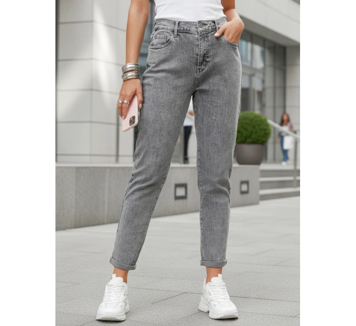 Dámské džíny mom fit s vysokým pasem šedé FashionStreet UY2894