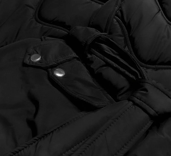 Černá rozšířená dámská bunda (ag2-j81)